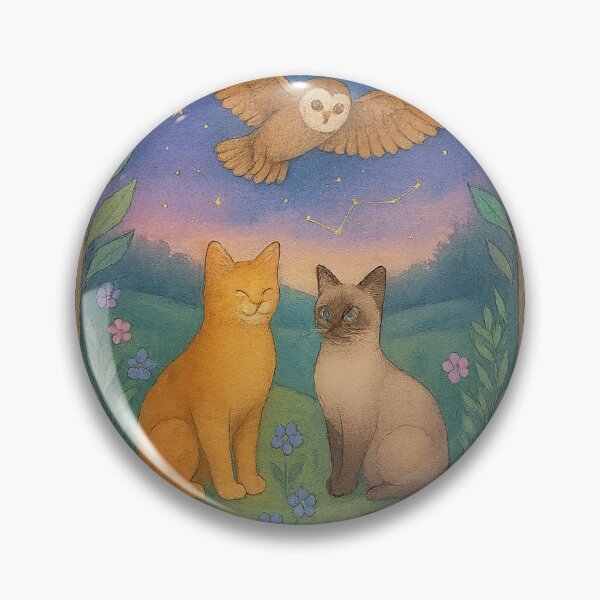Item preview, Chichi and Keanu Tales – Enchanted Night Sky Cats & Owl designed and sold by Rikaura.