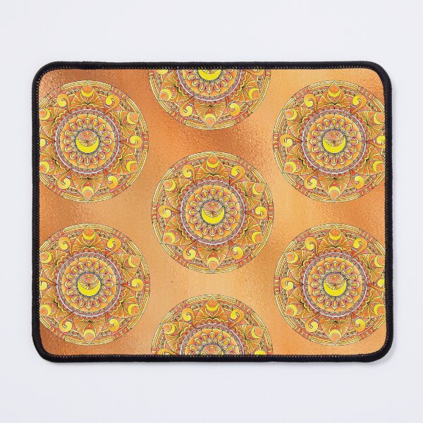 Item preview, Svadhisthana Sacral Chakra Orange Yellow Metallic Mandala Art designed and sold by mandalasouldesigns.