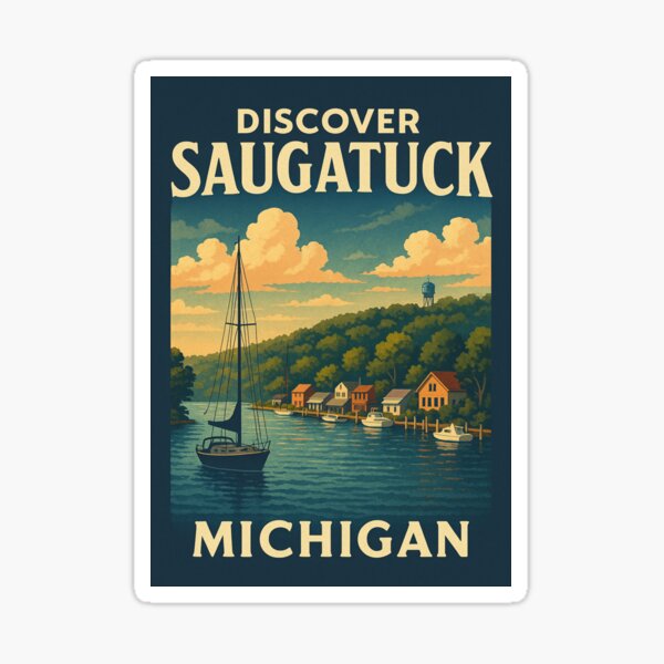 Item preview, Discover Saugatuck: Vintage Lakeside Escape designed and sold by Hinimora.