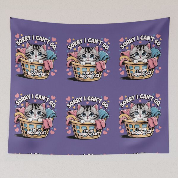 Item preview, I’m an Indoor Cat – Cute Funny Kitten in Laundry Basket Illustration designed and sold by LunaSpellStudio.