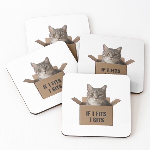 Item preview, Funny “If I Fits I Sits” Gray Tabby Cat designed and sold by Uglyandcute.