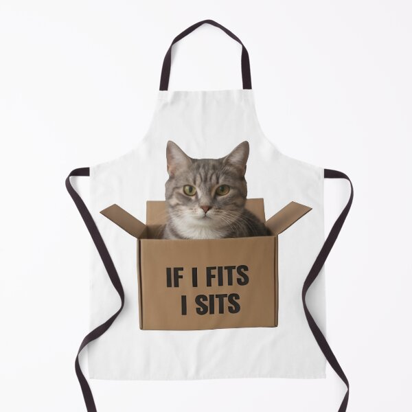 Item preview, Funny “If I Fits I Sits” Gray Tabby Cat designed and sold by Uglyandcute.