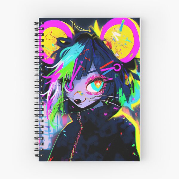 Item preview, Neon Cyberpunk Anime Rat Girl designed and sold by bubblegoth.