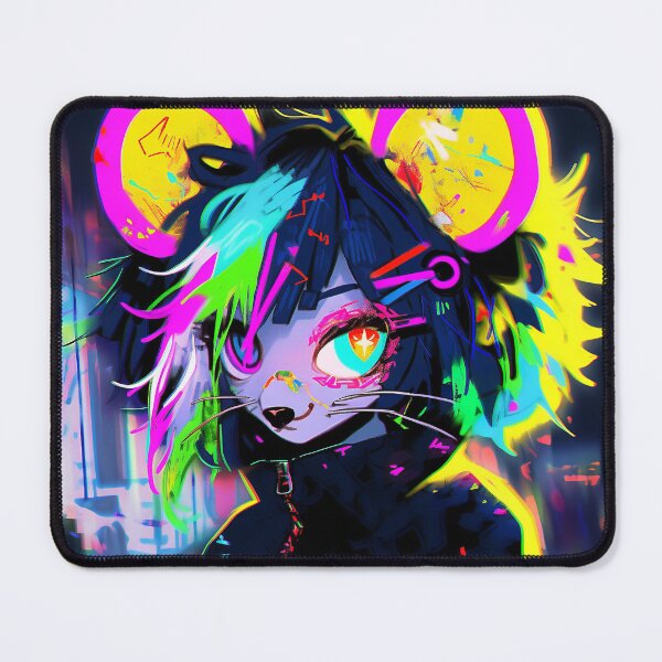 Item preview, Neon Cyberpunk Anime Rat Girl designed and sold by bubblegoth.