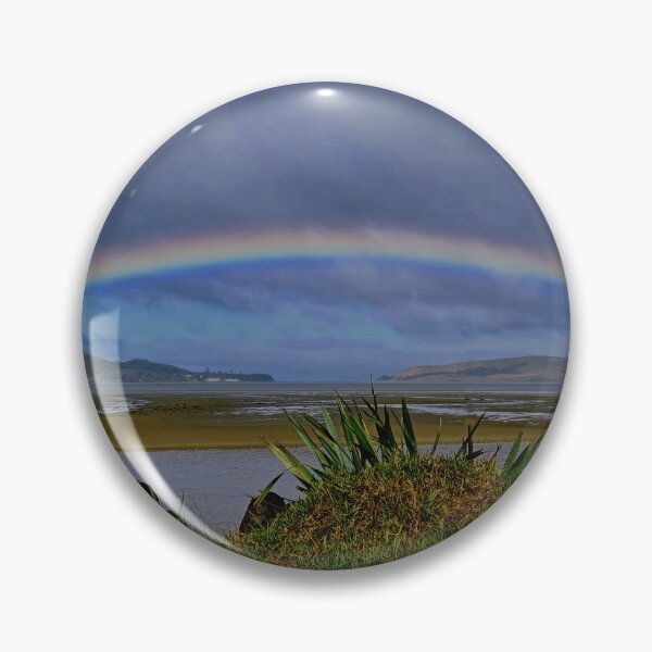 Item preview, A dazzling rainbow arches magnificently over Opononi Harbor designed and sold by NZThrillVibes.