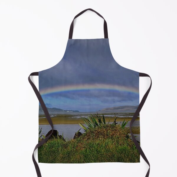 Item preview, A dazzling rainbow arches magnificently over Opononi Harbor designed and sold by NZThrillVibes.