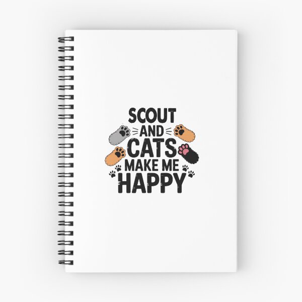 Aperçu de l'œuvre Les scouts et les chats me rendent heureux - Drôle d'amateur de chats scouts créée et vendue par Oussinc.