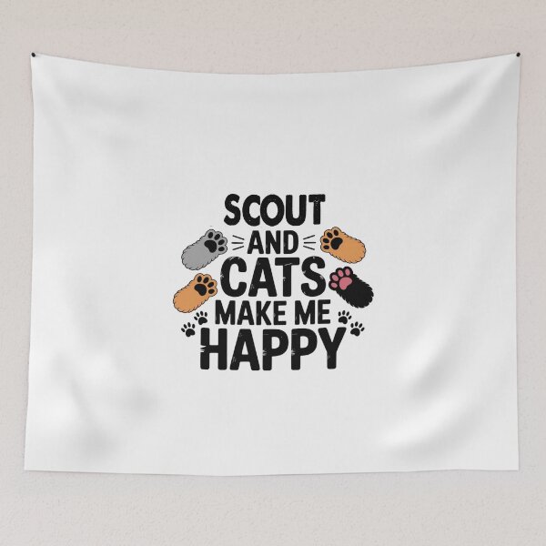 Item preview, Scout And Cats Make Me Happy - Funny Scout Cats Lover designed and sold by Oussinc.