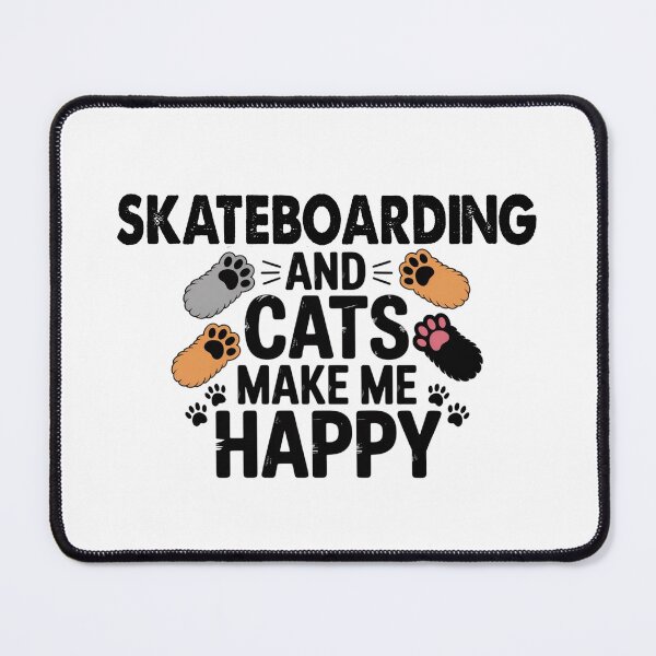 Item preview, Skateboarding And Cats Make Me Happy - Funny Skateboarding Cats Lover designed and sold by Oussinc.