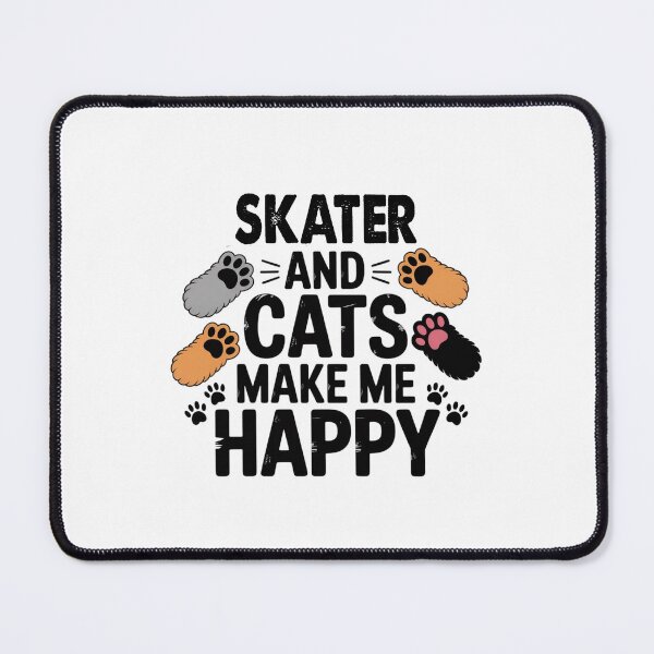 Item preview, Skater And Cats Make Me Happy - Funny Skater Cats Lover designed and sold by Oussinc.