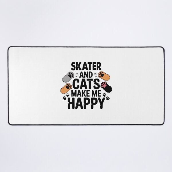Item preview, Skater And Cats Make Me Happy - Funny Skater Cats Lover designed and sold by Oussinc.