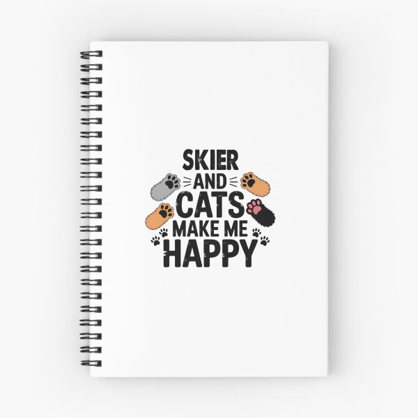 Item preview, Skier And Cats Make Me Happy - Funny Skier Cats Lover designed and sold by Oussinc.