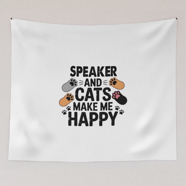 Item preview, Speaker And Cats Make Me Happy - Funny Speaker Cats Lover designed and sold by Oussinc.