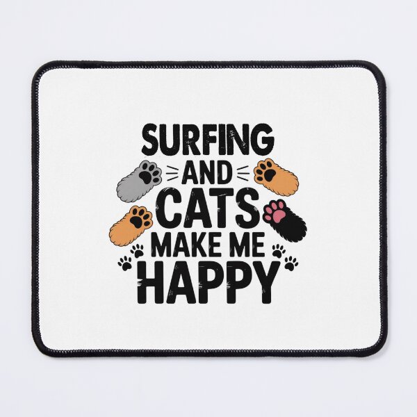 Item preview, Surfing And Cats Make Me Happy - Funny Surfing Cats Lover designed and sold by Oussinc.