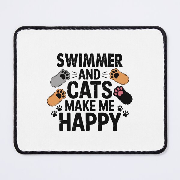 Item preview, Swimmer And Cats Make Me Happy - Funny Swimmer Cats Lover designed and sold by Oussinc.