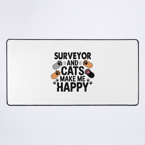 Item preview, Surveyor And Cats Make Me Happy - Funny Surveyor Cats Lover designed and sold by Oussinc.