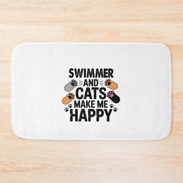 Item preview, Swimmer And Cats Make Me Happy - Funny Swimmer Cats Lover designed and sold by Oussinc.