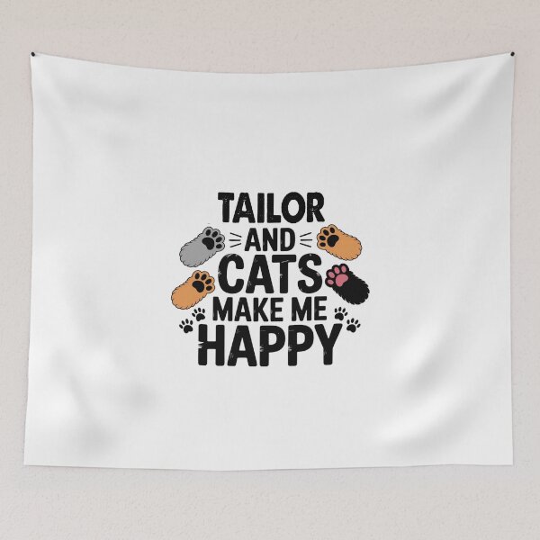 Item preview, Tailor And Cats Make Me Happy - Funny Tailor Cats Lover designed and sold by Oussinc.