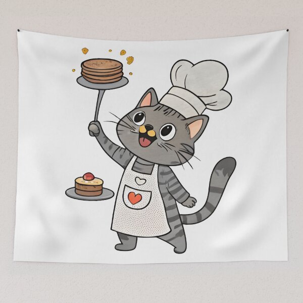Item preview, Cooking Gray Tabby Cat Chef designed and sold by Uglyandcute.