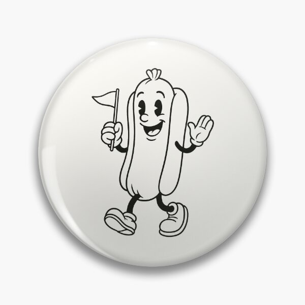 Item preview, Happy Retro Hotdog – Vintage Line Art designed and sold by HoopeStylee.