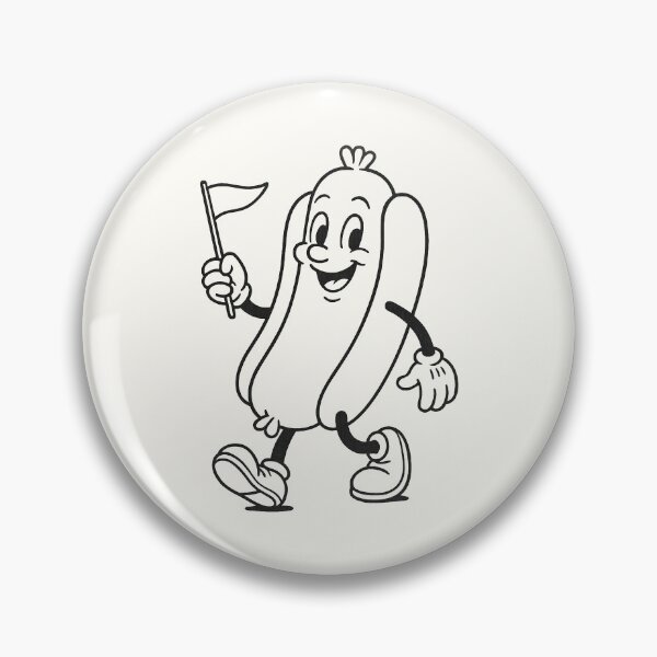 Item preview, Happy Retro Hotdog – Vintage Line Art 80s  designed and sold by HoopeStylee.