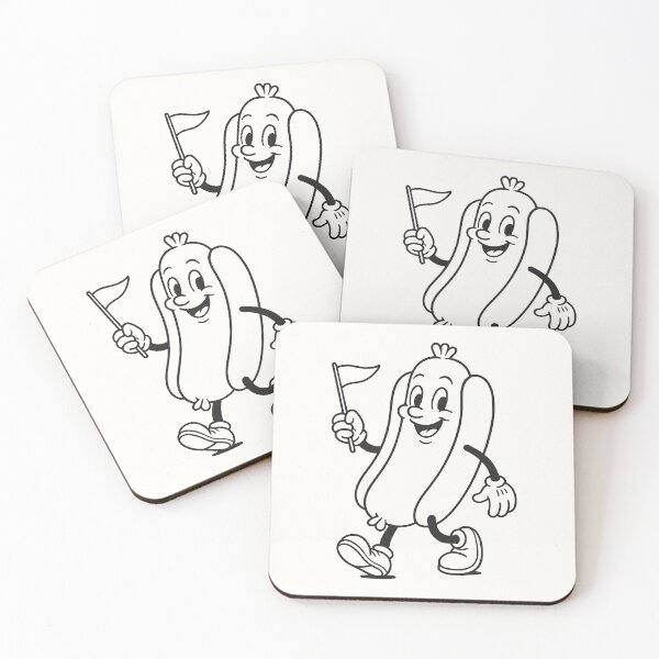 Item preview, Happy Retro Hotdog – Vintage Line Art 80s  designed and sold by HoopeStylee.