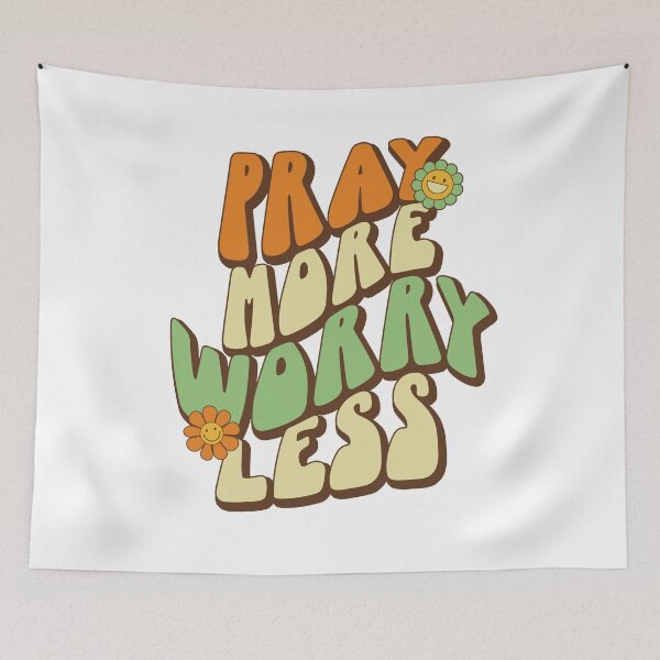 Item preview, Pray More Worry Less | Inspirational Christian Quote | Faith-Based Gifts & Apparel designed and sold by Hope & Light Designs.