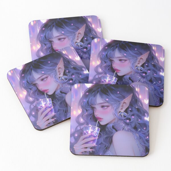 Item preview, Beautiful Purple Elven Anime Party Girl designed and sold by bubblegoth.