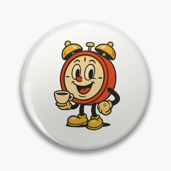 Item preview, Cheerful Alarm Clock with Coffee – Retro Cartoon Style designed and sold by HoopeStylee.