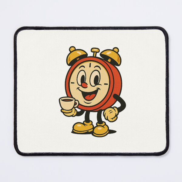 Item preview, Cheerful Alarm Clock with Coffee – Retro Cartoon Style designed and sold by HoopeStylee.
