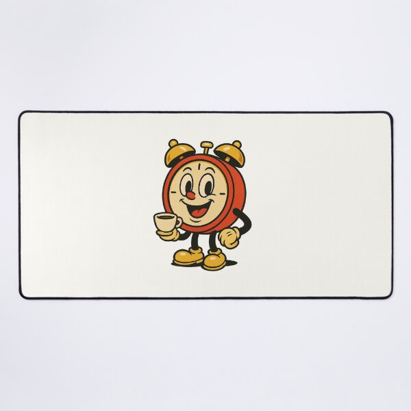 Item preview, Cheerful Alarm Clock with Coffee – Retro Cartoon Style designed and sold by HoopeStylee.