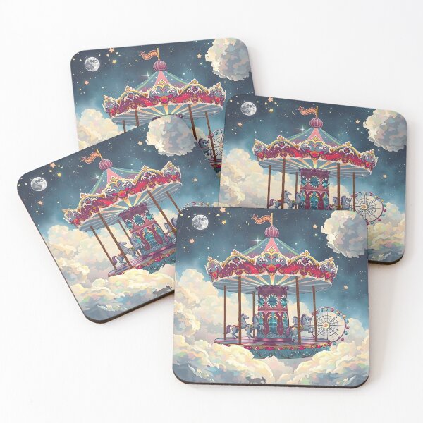 Item preview, Whimsical Stardust Carousel Floating Among Fluffy White Clouds designed and sold by Wiss2Arts.