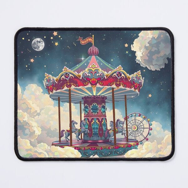 Item preview, Whimsical Stardust Carousel Floating Among Fluffy White Clouds designed and sold by Wiss2Arts.