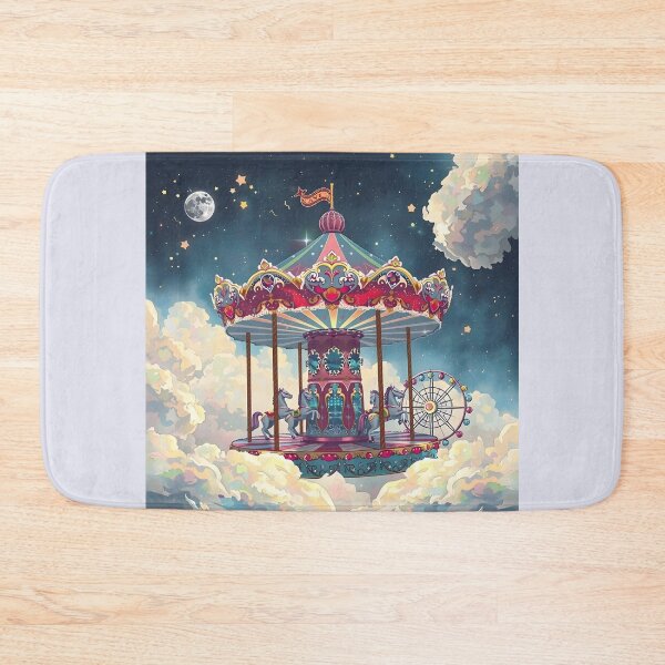 Item preview, Whimsical Stardust Carousel Floating Among Fluffy White Clouds designed and sold by Wiss2Arts.