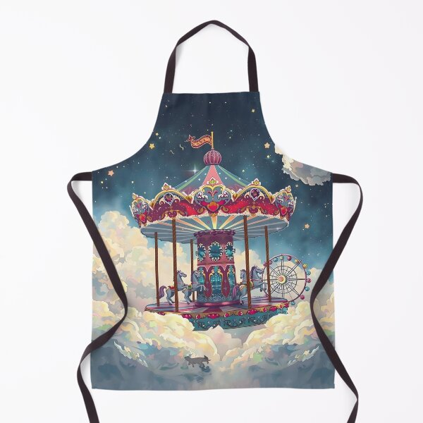 Item preview, Whimsical Stardust Carousel Floating Among Fluffy White Clouds designed and sold by Wiss2Arts.