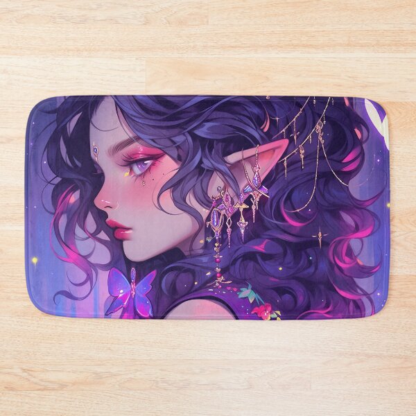Item preview, Beautiful Starry Purple Elf Anime Girl designed and sold by bubblegoth.