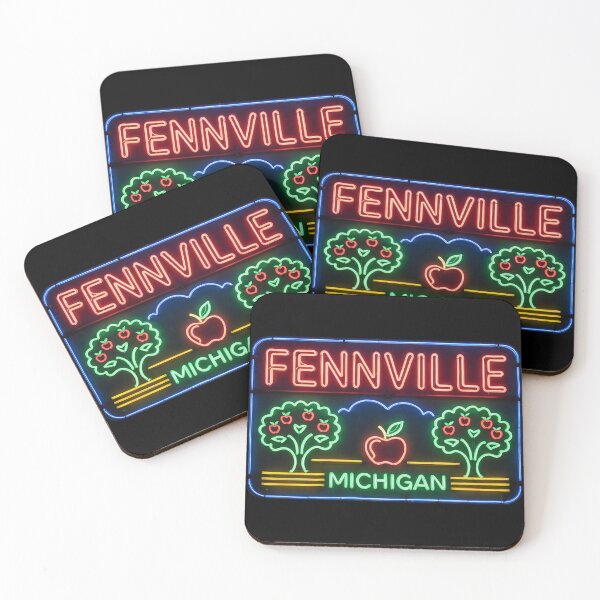 Item preview, Fennville Michigan Neon Apple Orchard designed and sold by TheOldMittenIllustrated.