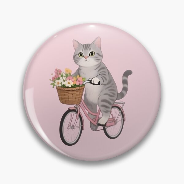 Item preview, Springtime Gray Tabby Cat Bicycle designed and sold by Uglyandcute.