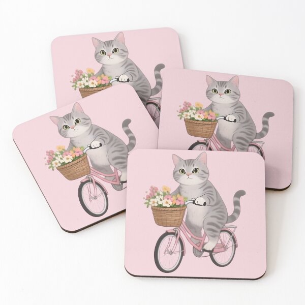 Item preview, Springtime Gray Tabby Cat Bicycle designed and sold by Uglyandcute.