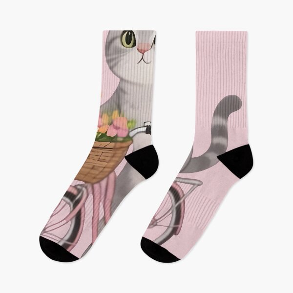 Item preview, Springtime Gray Tabby Cat Bicycle designed and sold by Uglyandcute.