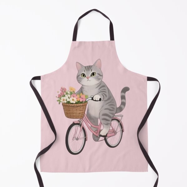 Item preview, Springtime Gray Tabby Cat Bicycle designed and sold by Uglyandcute.