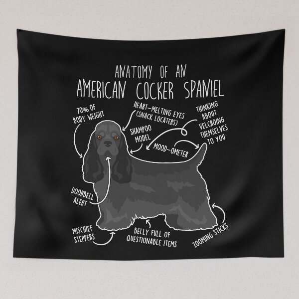 Item preview, Black American Cocker Spaniel Dog Anatomy designed and sold by Clara Hollins.