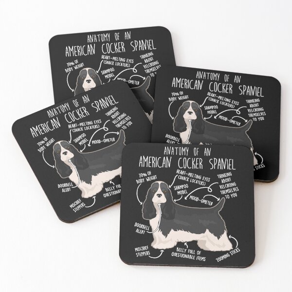 Item preview, Black and White American Cocker Spaniel Dog Anatomy designed and sold by Clara Hollins.