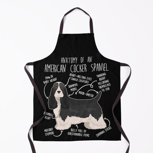 Item preview, Black and White American Cocker Spaniel Dog Anatomy designed and sold by Clara Hollins.