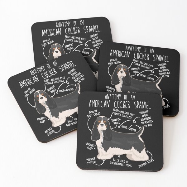 Item preview, Black White and Tan American Cocker Spaniel Dog Anatomy designed and sold by Clara Hollins.