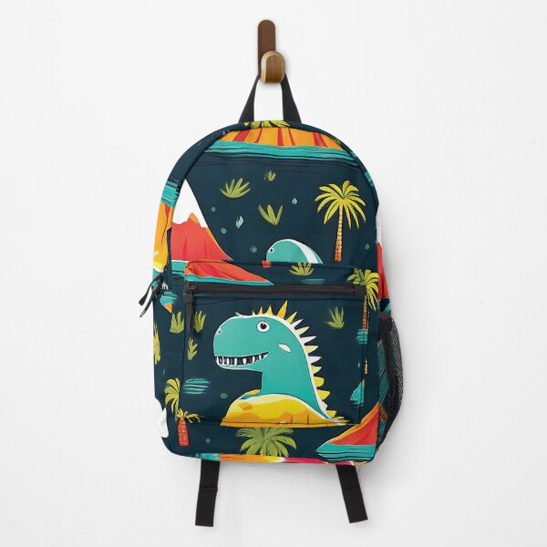 Item preview, Prehistoric Paradise - Cute Dinosaur with Volcanoes and Palm Trees  designed and sold by InkSpireSport.