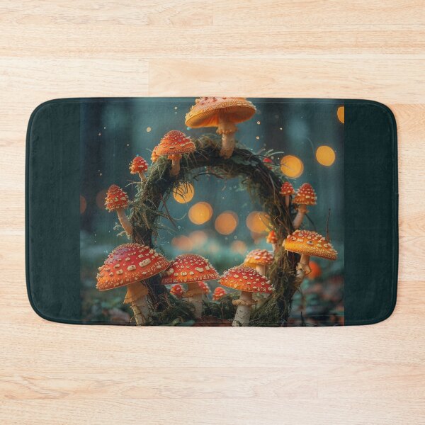 Item preview, Amanita Fairy Ring – Enchanted Mushroom Circle Art Print designed and sold by ArgentoArt.