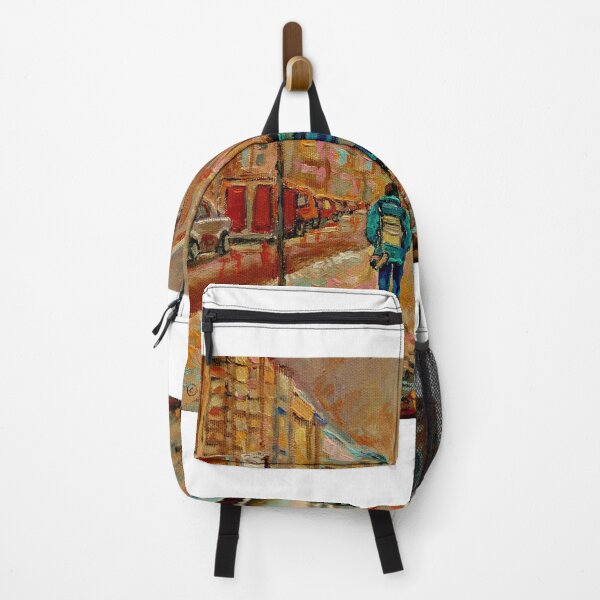Item preview, WALKING TO MCGILL UNIVERSITY MONTREAL WINTER SCENE PAINTING DOWNTOWN STREETS designed and sold by Carole Spandau.