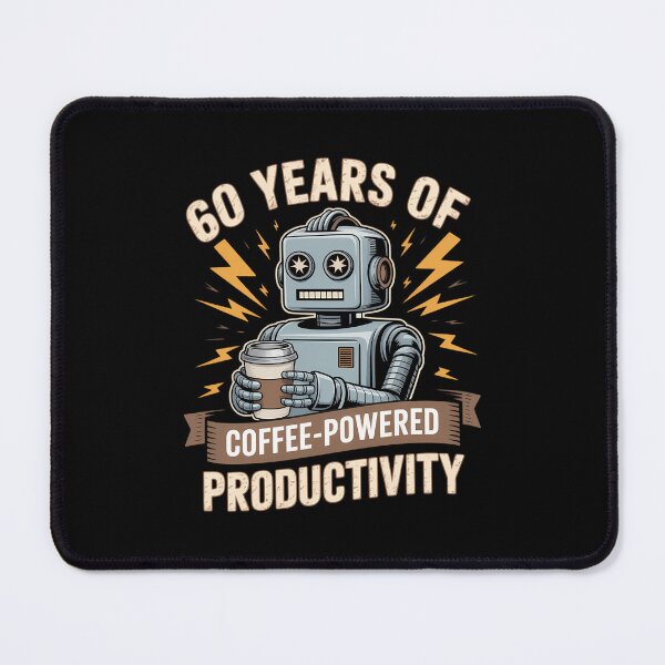 Item preview, 60 Years of Coffee-Powered Productivity 60th Anniversary designed and sold by WalshDrawnLaugh.
