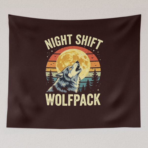 Item preview,  Night Shift Wolf Pack - Howl at the Moon  designed and sold by FreshMedThreads.